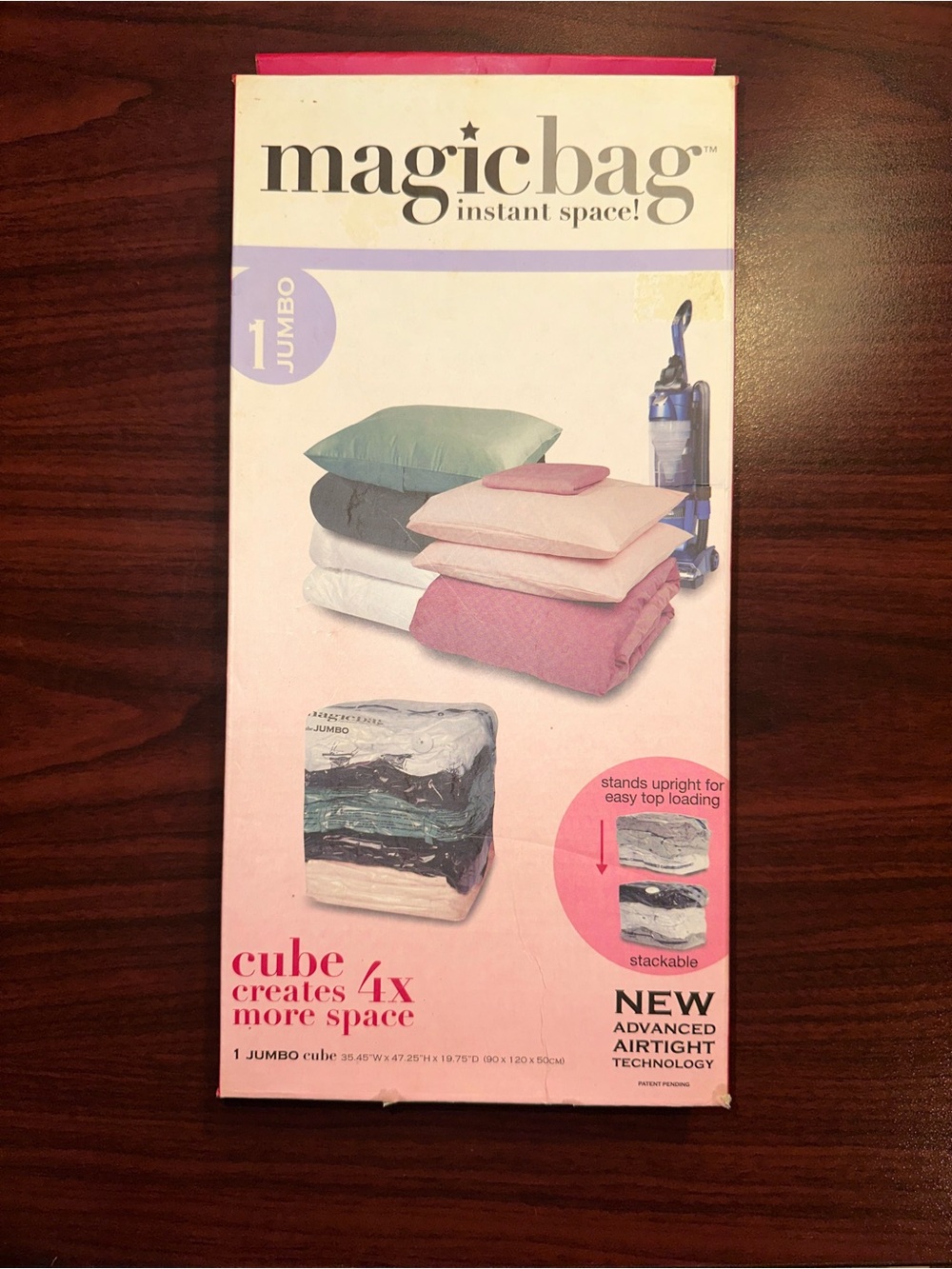 MagicBag Jumbo Vacuum Storage Cube – Pink
